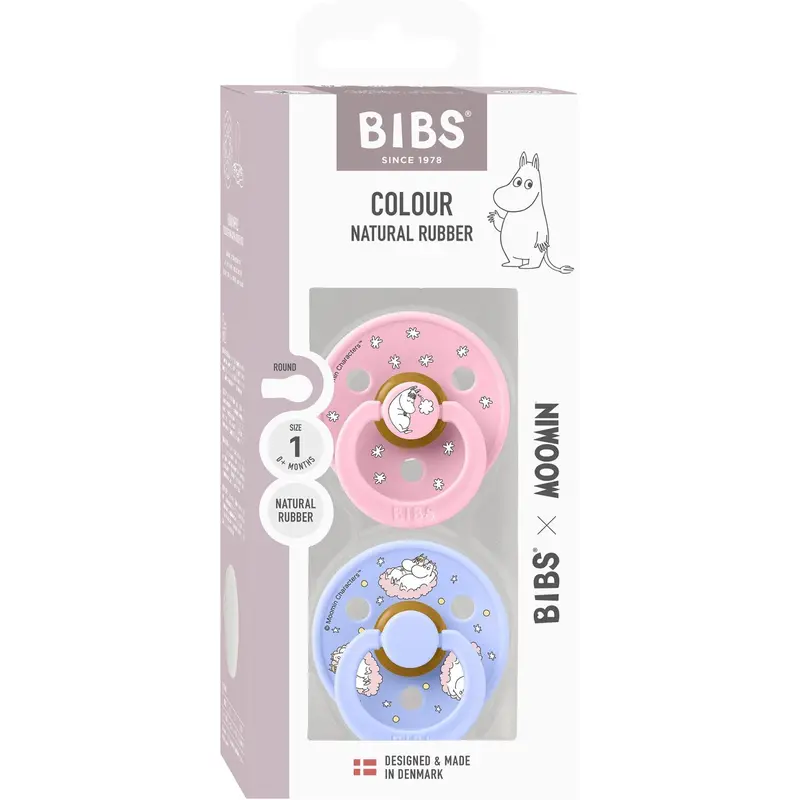 Bibs X Moomin Baby Pink Mix Sut Colour 2-Pak Dreaming Latex 1