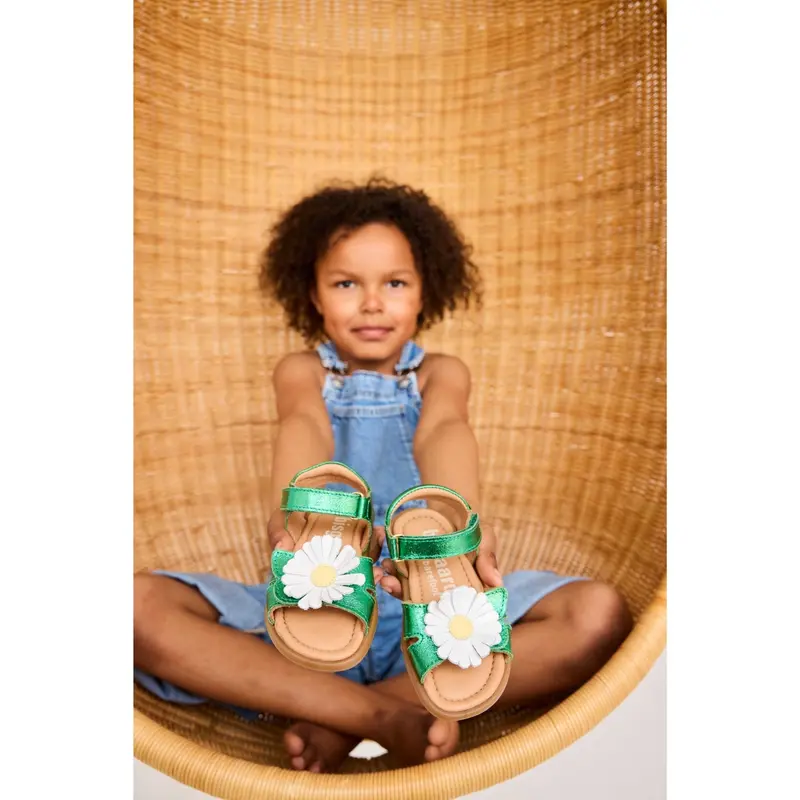 Bisgaard Green Metallic Barefoot Oya Sandal 6