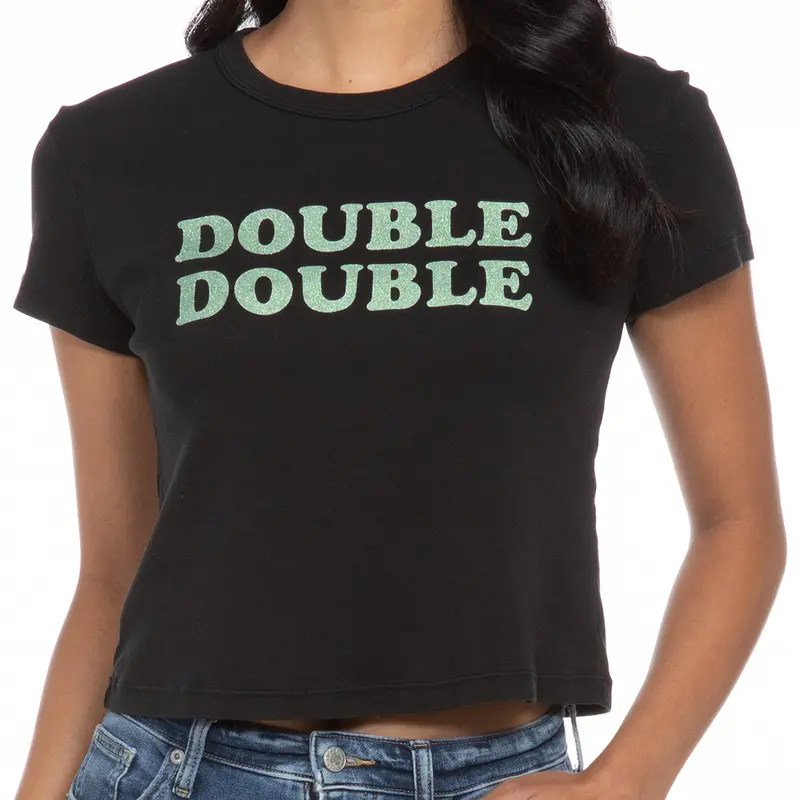 Black Cropped Double-Double® Tee 1