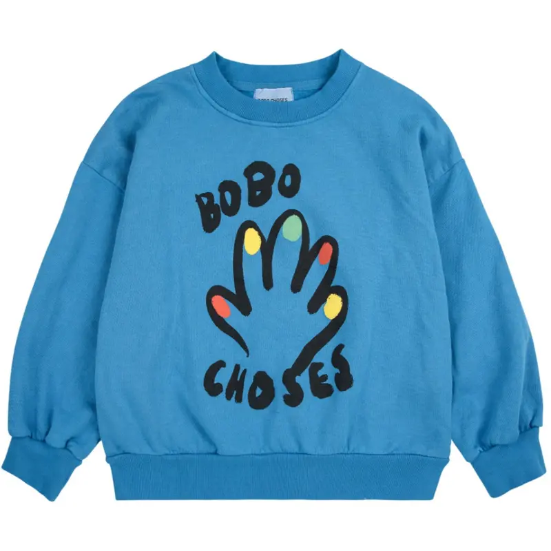 Bobo Choses Blue High Five Sweatshirt 1