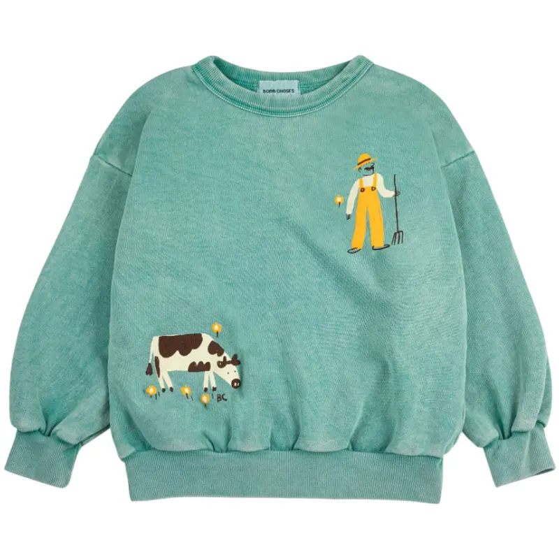 Bobo Choses Green Farm Adventure Sweatshirt 1