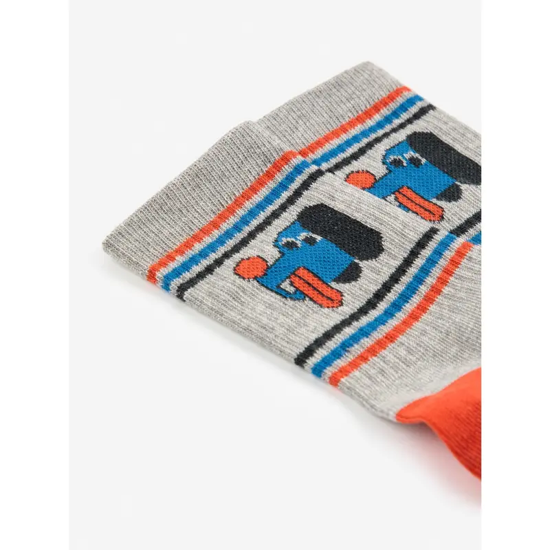 Bobo Choses Heather Grey Doggy Mate Kort Strømper 2