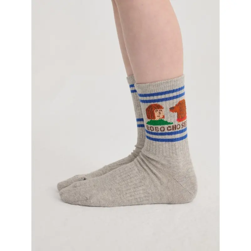 Bobo Choses Heather Grey Friends In A Pickle Kort Strømper 2