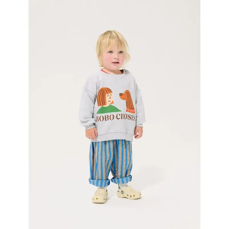 Bobo Choses Heather Grey Friends In A Pickle Sweatshirt 2