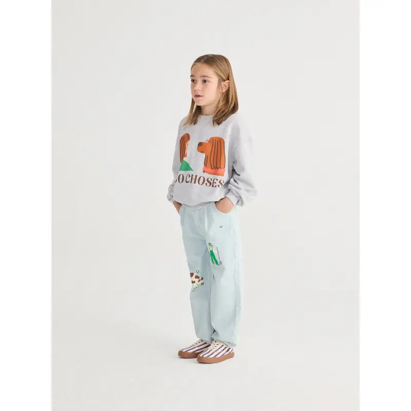 Bobo Choses Heather Grey Friends In A Pickle Sweatshirt 3