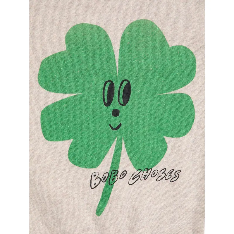Bobo Choses Heather Grey Lucky Clover Ranglan Sweatshirt 2