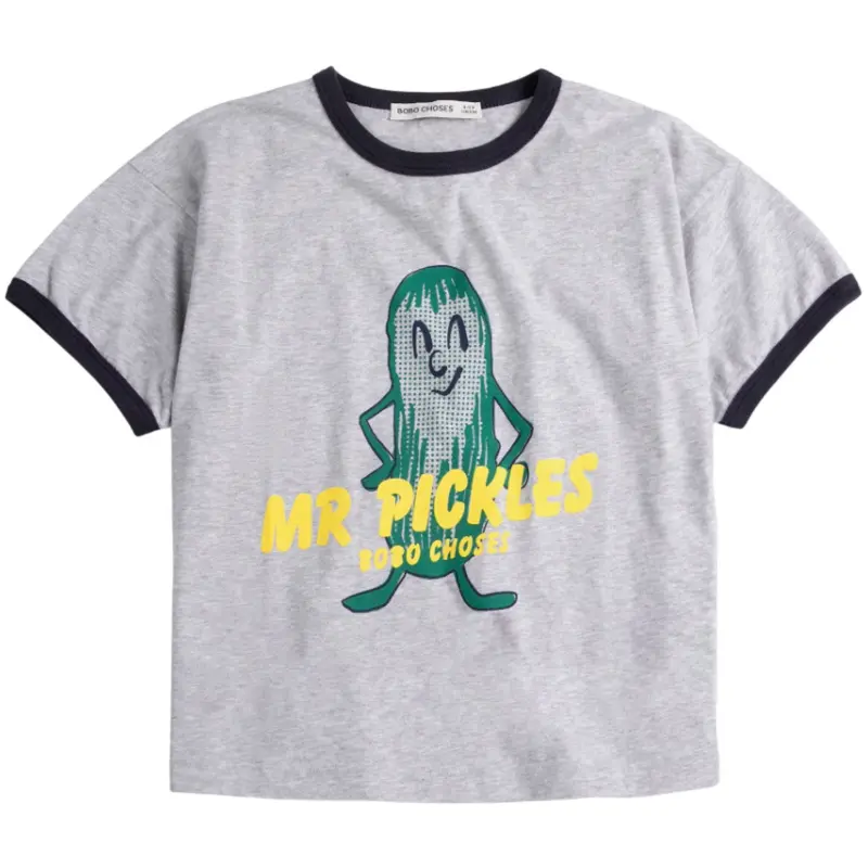 Bobo Choses Heather Grey Mr Pickles T-Shirt 1