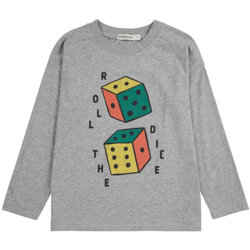 Bobo Choses Heather Grey Roll The Dice Bluse 1