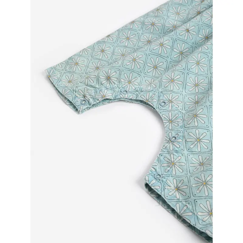 Bobo Choses Light Blue Daisy Mosaic All Over Woven Overall 4