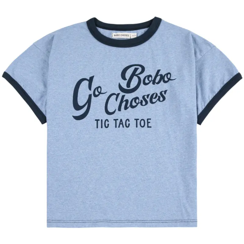 Bobo Choses Light Blue Go Bobo T-Shirt 1
