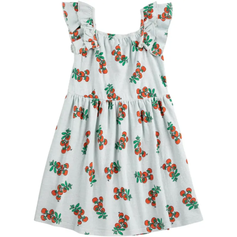 Bobo Choses Light Blue Juicy Tomatoes All Over Ruffled Kjole 1