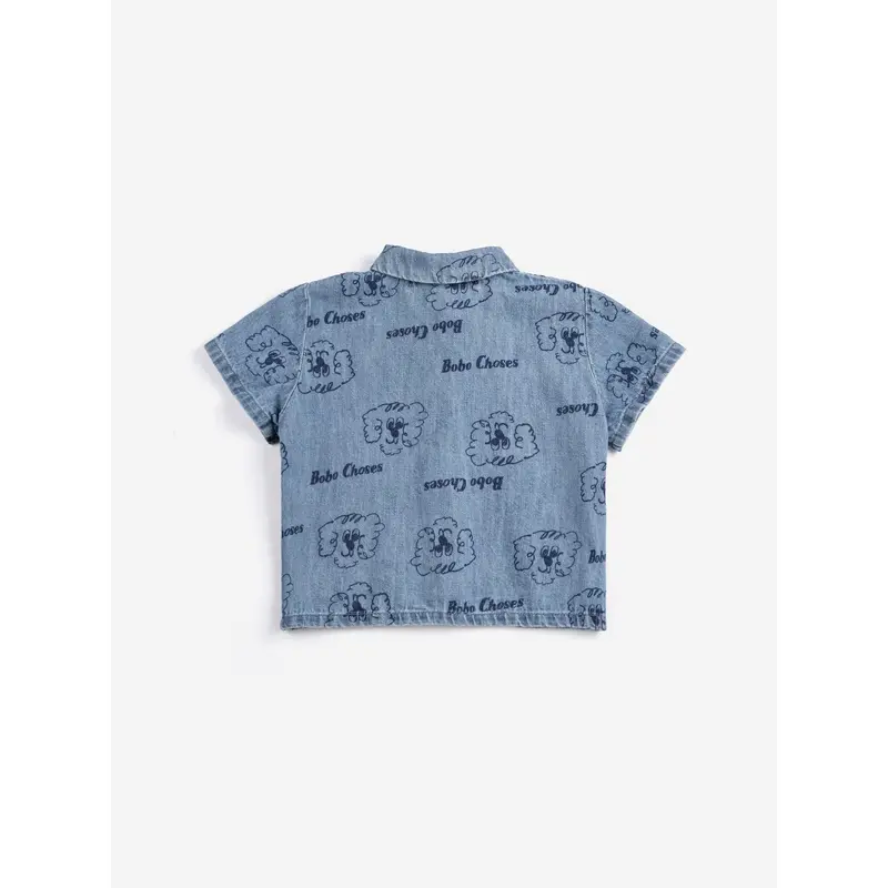 Bobo Choses Light Blue Pickles The Dog All Over Denim Skjorte 4