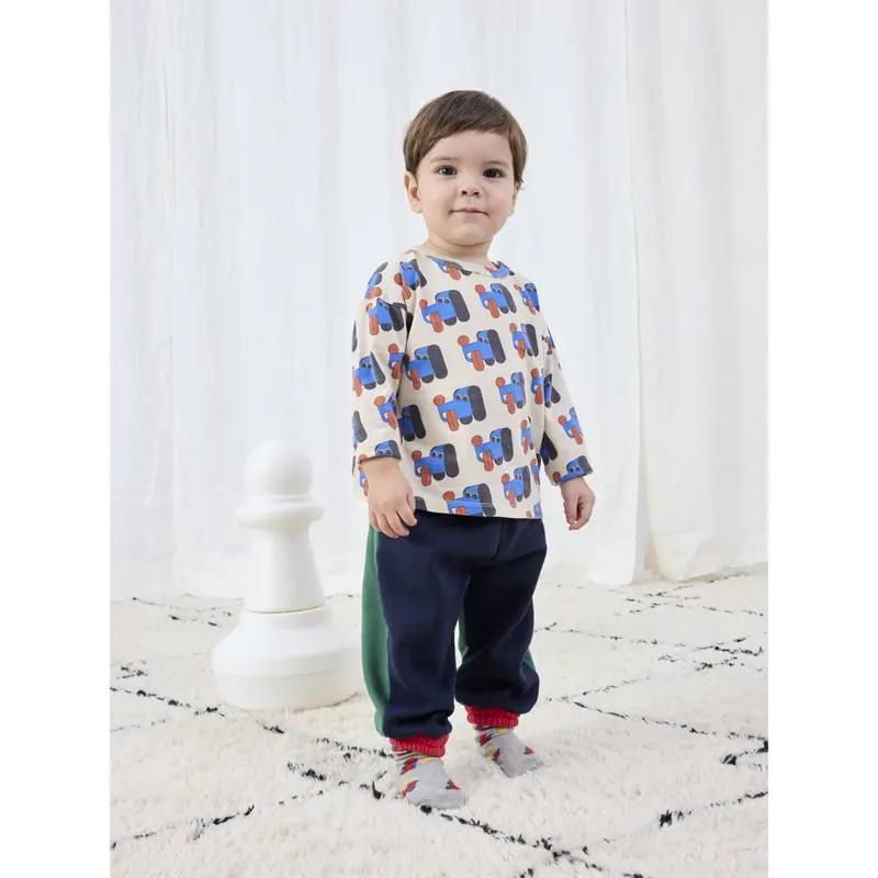Bobo Choses Light Heather Grey Bobo Choo Choo All Over Long Strømper 2