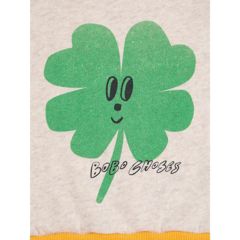Bobo Choses Light Heather Grey Lucky Clover Sweatshirt 2