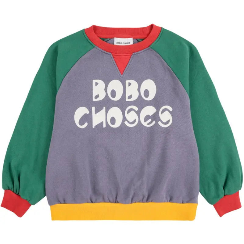 Bobo Choses Multicolor Farve Block Ranglan Sweatshirt 1