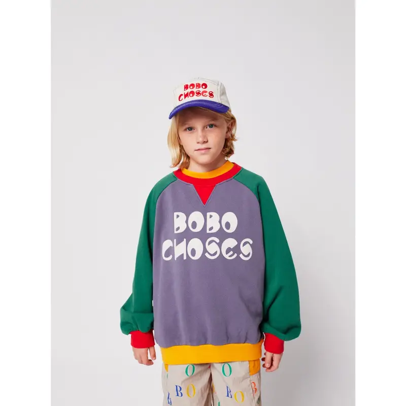 Bobo Choses Multicolor Farve Block Ranglan Sweatshirt 2