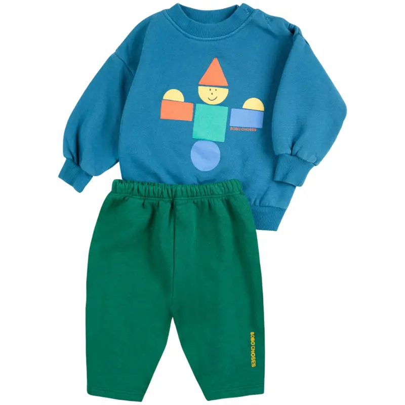 Bobo Choses Navy Blue Wooden Legetøj Fleece Sæt 1