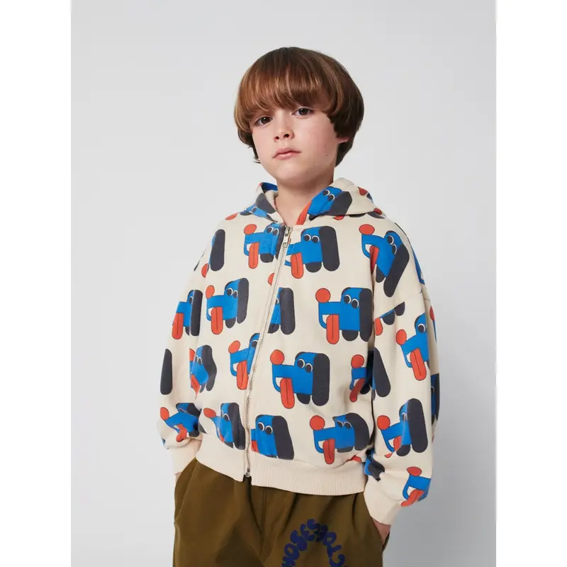 Bobo Choses Offwhite Doggy Mate All Over Zipped Hættetrøje 4