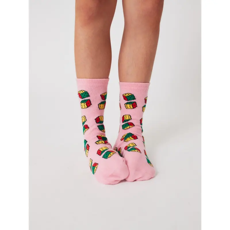 Bobo Choses Pink Dices All Over Kort Strømper 3