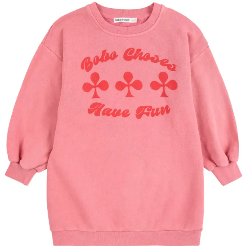 Bobo Choses Pink Have Fun Sweatshirt Kjole 1