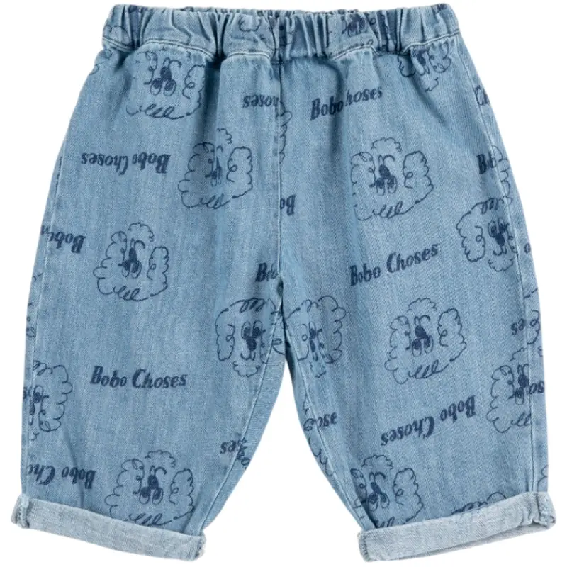 Bobo Choses Prussian Blue Pickles The Dog All Over Denim Bukser 1