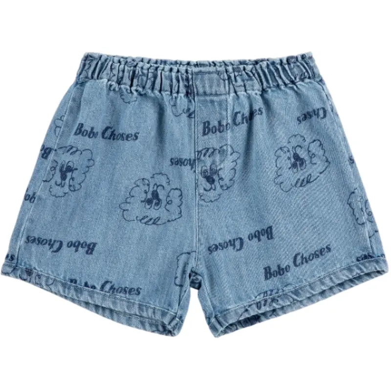 Bobo Choses Prussian Blue Pickles The Dog All Over Denim Kort 1