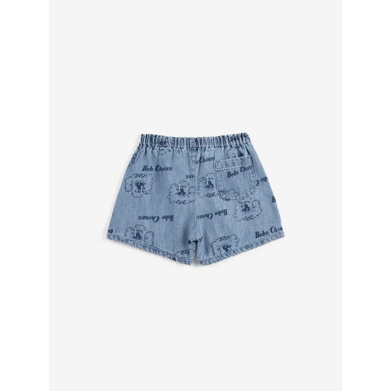 Bobo Choses Prussian Blue Pickles The Dog All Over Denim Kort 4