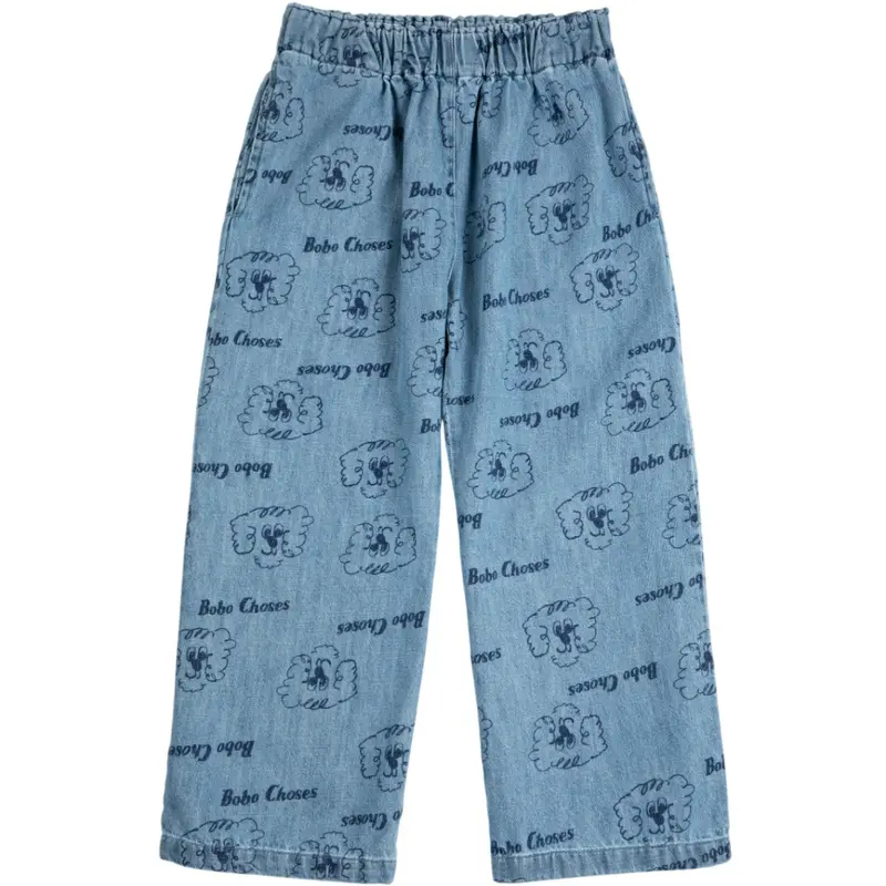 Bobo Choses Prussian Blue Pickles The Dog All Over Light Denim Bukser 1