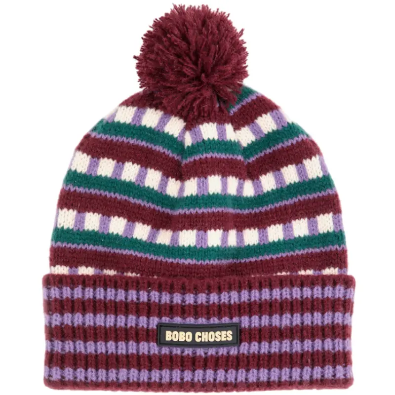 Bobo Choses Purple Jacquard Beanie 1