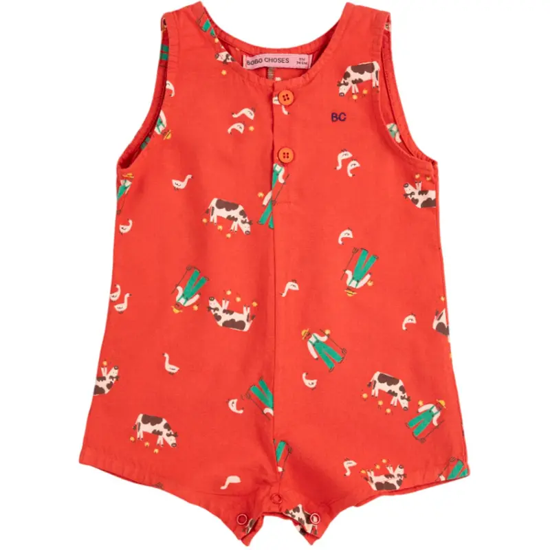 Bobo Choses Red Farm Adventure All Over Playsuit 1