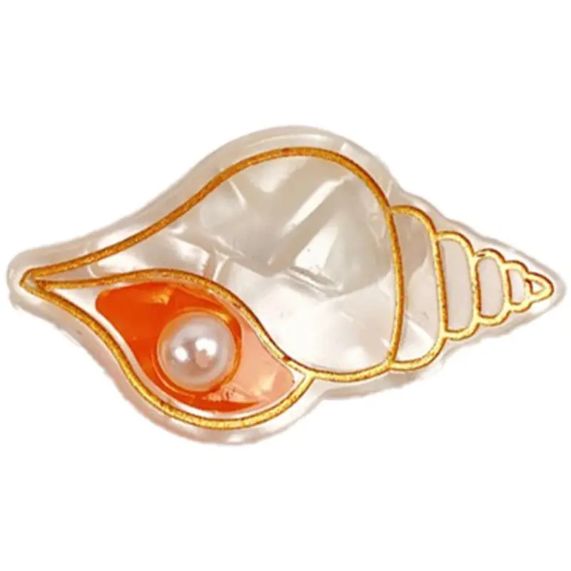 Bow's By Stær Cream/Orange Mini Konkylie Hårklemme 1
