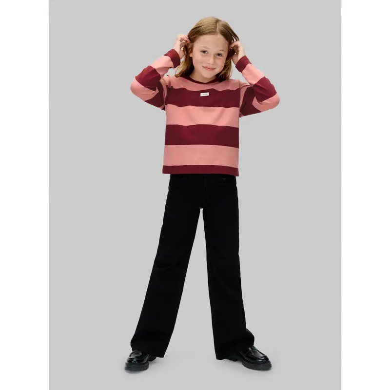 Calvin Klein Raspberry Chocolate / Apricot Cn Stripe Ls T-Shirt 2