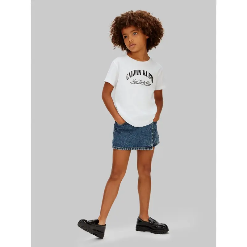 Calvin Klein White Ck Collegiate Ss T-Shirt 3