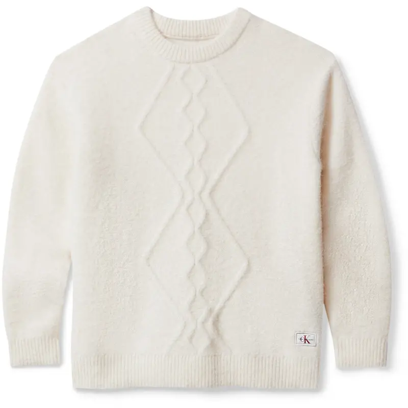 Calvin Klein Whitecap Gray Fluffy Sweater 1