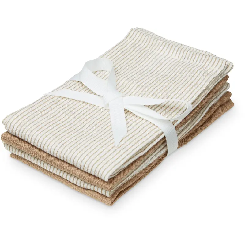 Cam Cam Copenhagen Classic Stripes Camel Vaskeklude 4 Pak 1