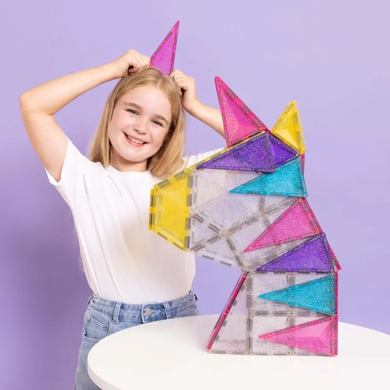 Connetix Multicolour Glitter Enhjørning Pak 56 Pcs 2