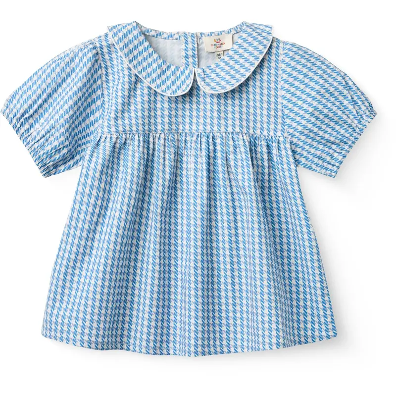 Copenhagen Colors Blue Houndstooth Mini Houndstooth Bluse W. Krave 1