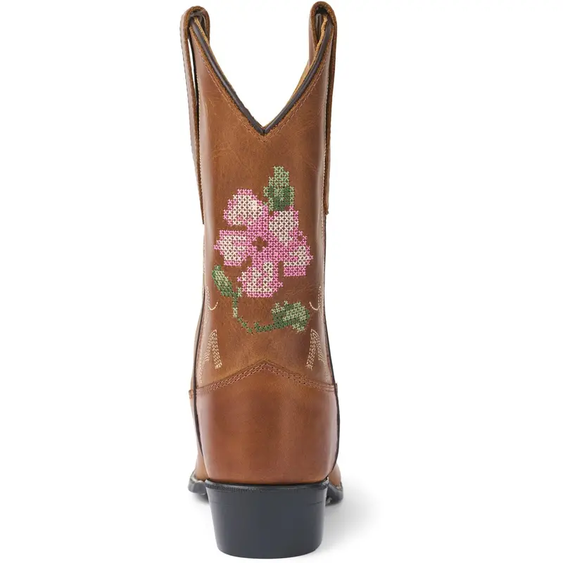 Copenhagen Colors Cognac Leather Limited Cowboy Støvle High - Brown Flower 6