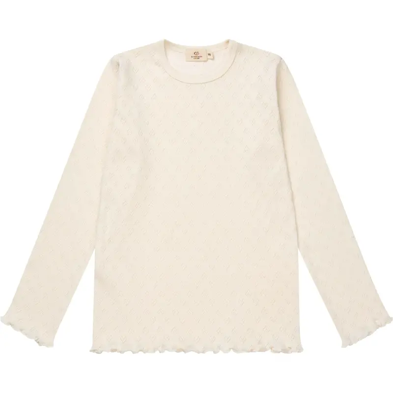 Copenhagen Colors Cream Pointelle Heart Ls Tee 1