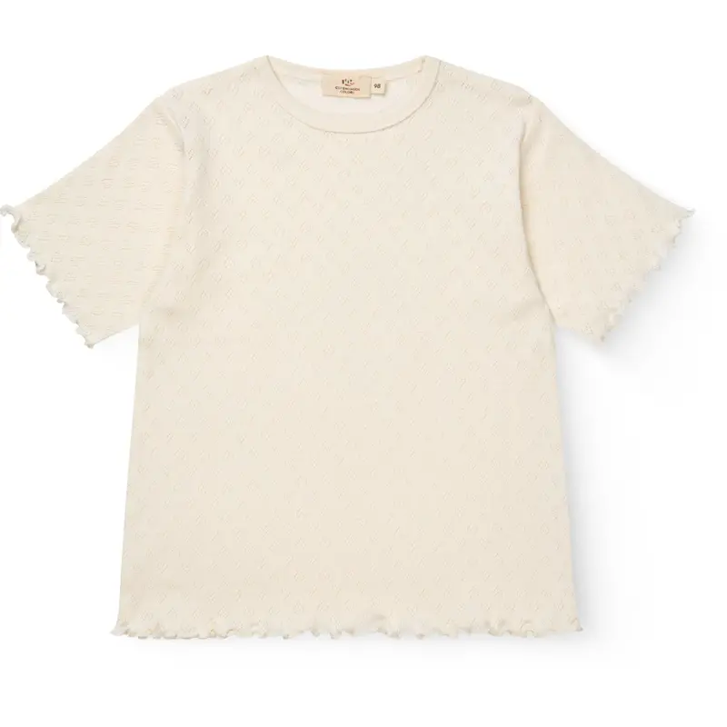 Copenhagen Colors Cream Pointelle Heart T-Shirt 1