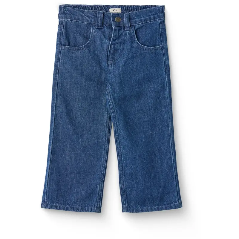 Copenhagen Colors Dark Indigo Blue Washed Organic Denim Bukser W. Pocket Embroidery & Wide Leg 1