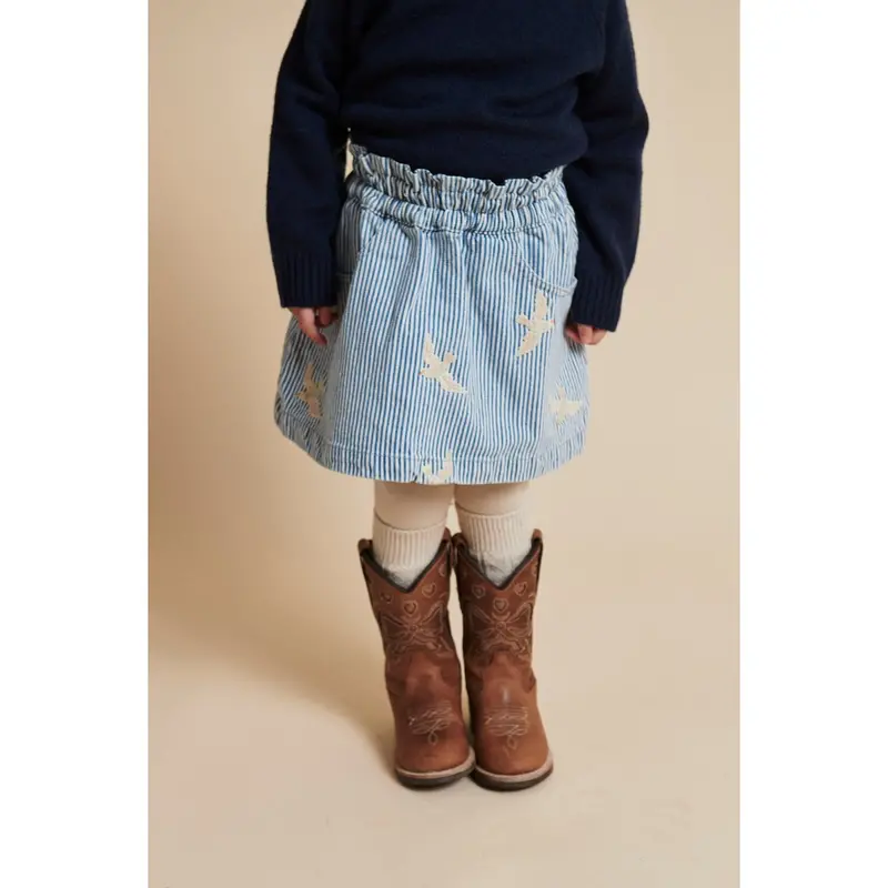 Copenhagen Colors Denim Blue Stripe Y/D Twill Nederdel W. Embroirdey 2