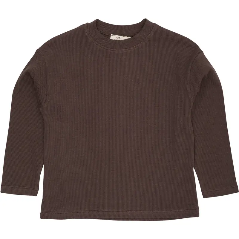 Copenhagen Colors Dk Brown Modal Rib Ls Bluse W. Drop Shoulder 1