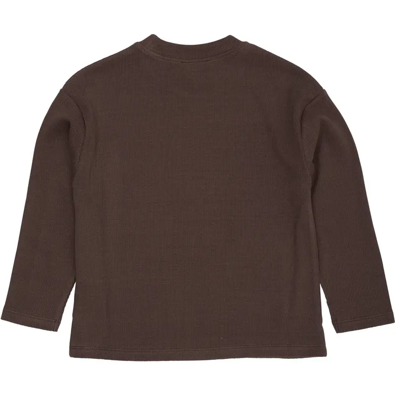Copenhagen Colors Dk Brown Modal Rib Ls Bluse W. Drop Shoulder 2
