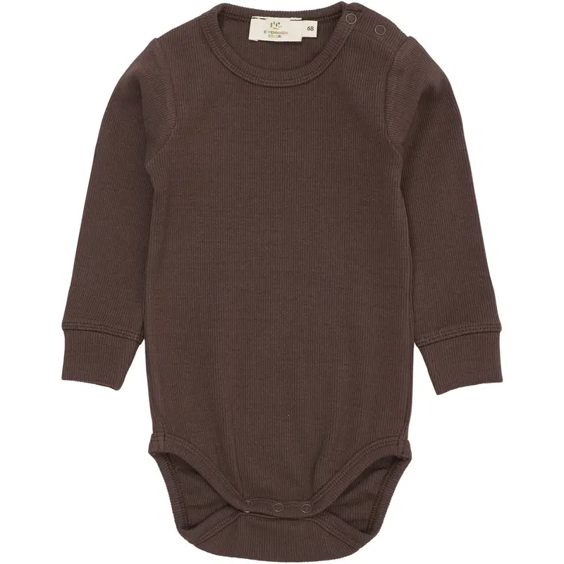 Copenhagen Colors Dk Brown Modal Rib Ls Body 1