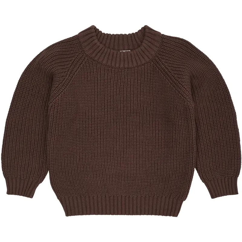 Copenhagen Colors Dk.Brown Strikket Classic Rib Bluse 1