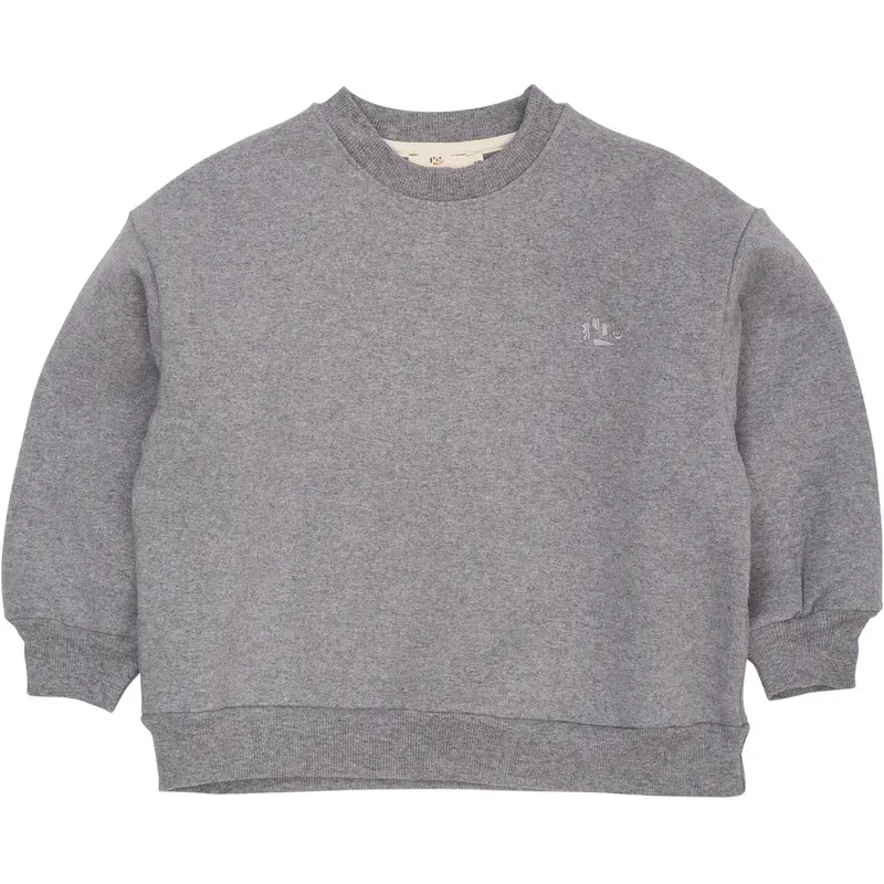 Copenhagen Colors Dk Grey Mel Classic Sweatshirt W. Logo Embroidery 1