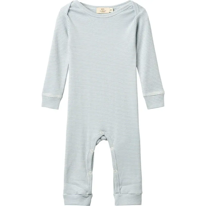 Copenhagen Colors Dusty Blue/Cream Stripe Modal Full Body Romper 1