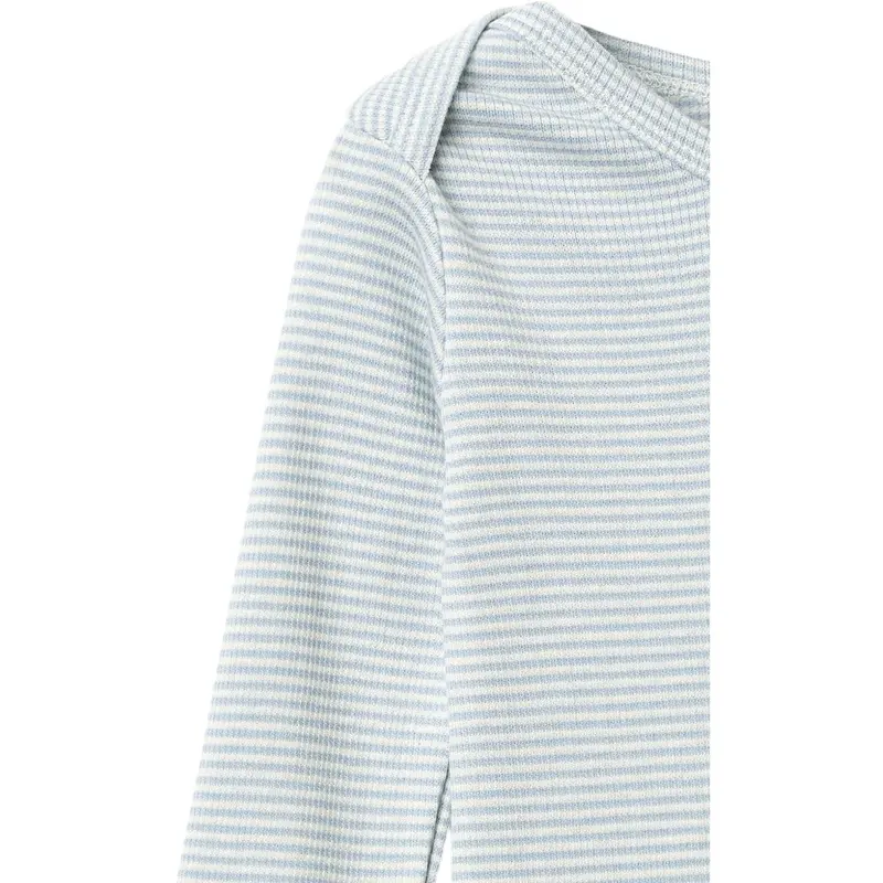 Copenhagen Colors Dusty Blue/Cream Stripe Modal Full Body Romper 2