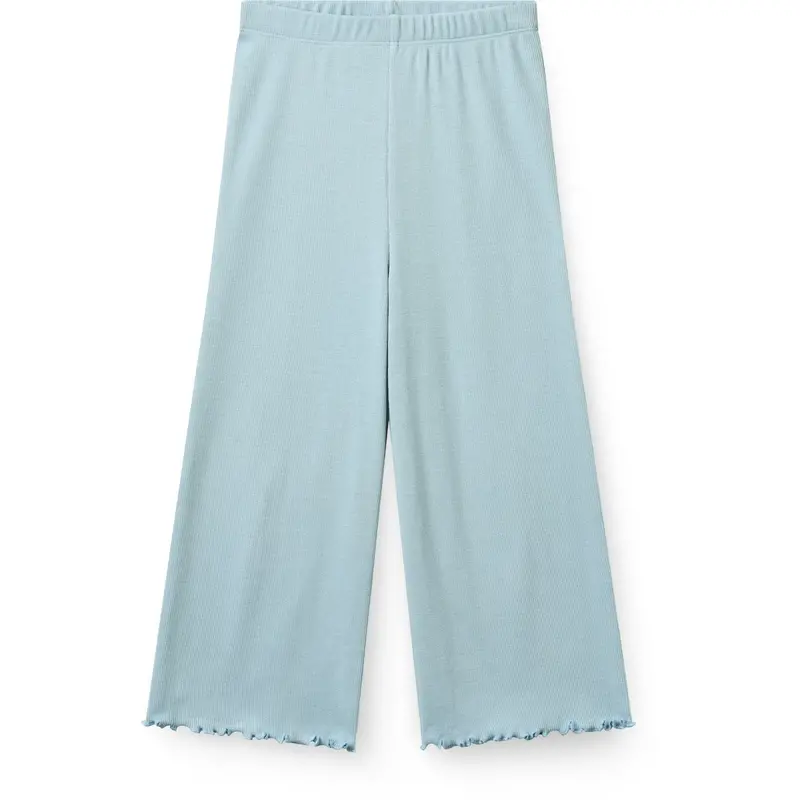 Copenhagen Colors Dusty Blue Modal Rib Wide Bukser 1